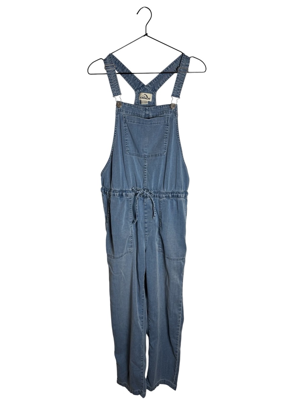 Jordache Vintage Soft Lightweight Denim Overalls Drawstring Waist Jumpsuit